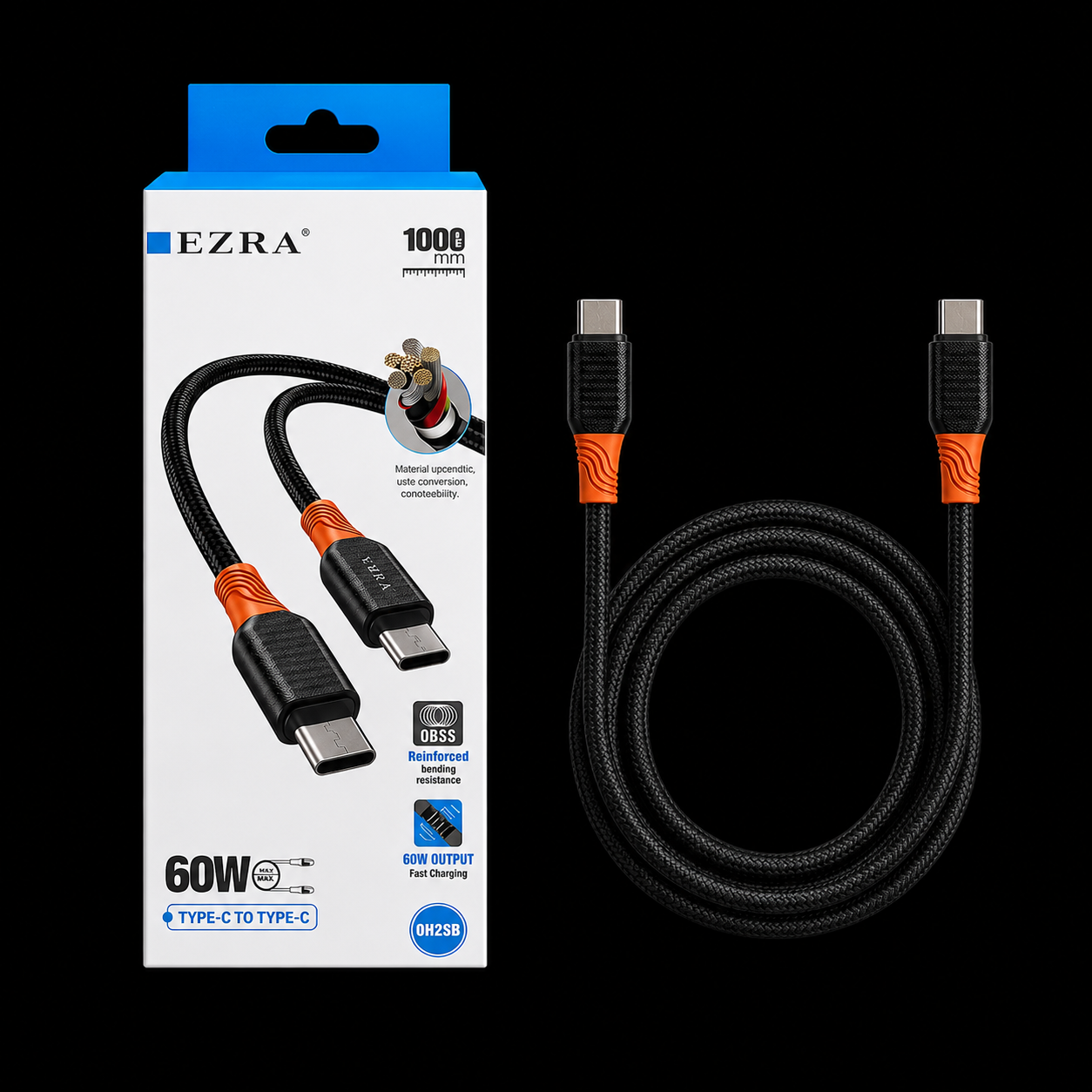 Ezra Usb Type-c To Type-c 60W Data Cable