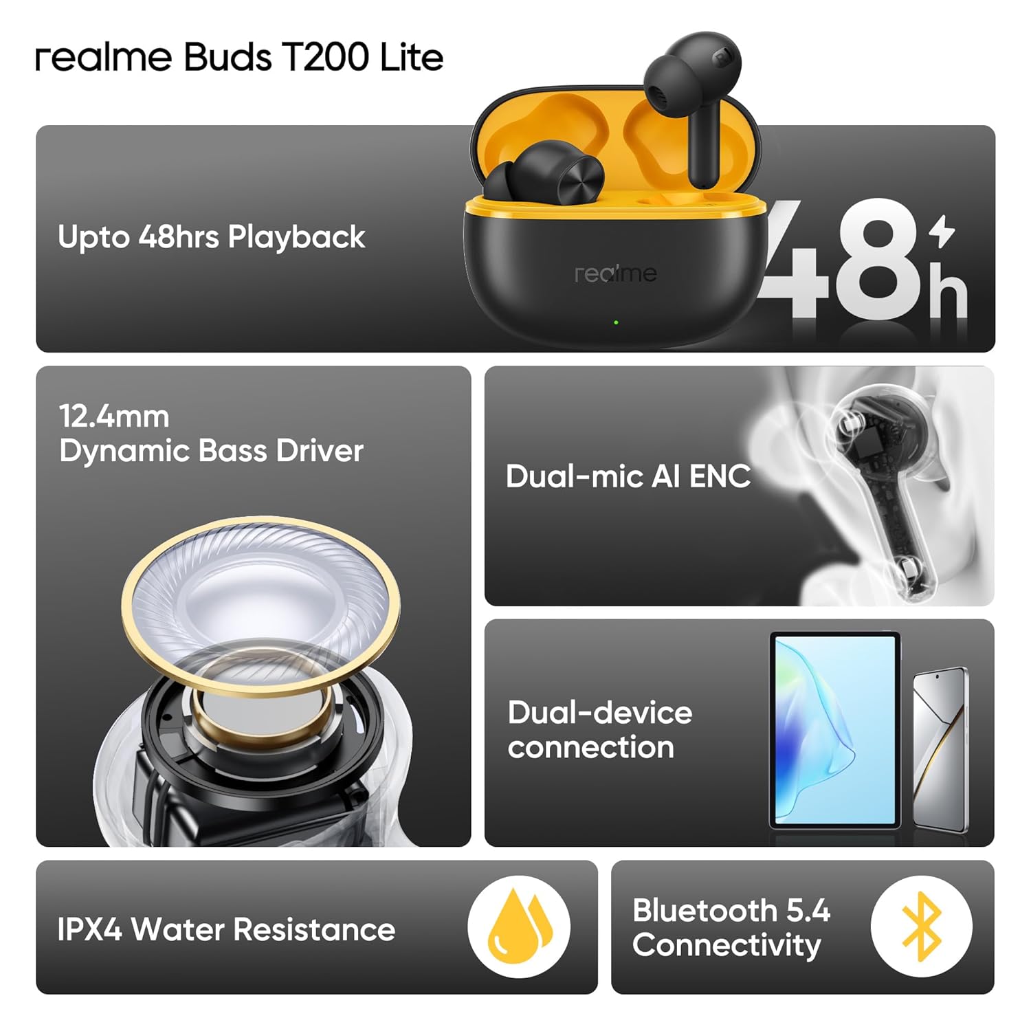 Refurbished Realme Buds T200 Lite