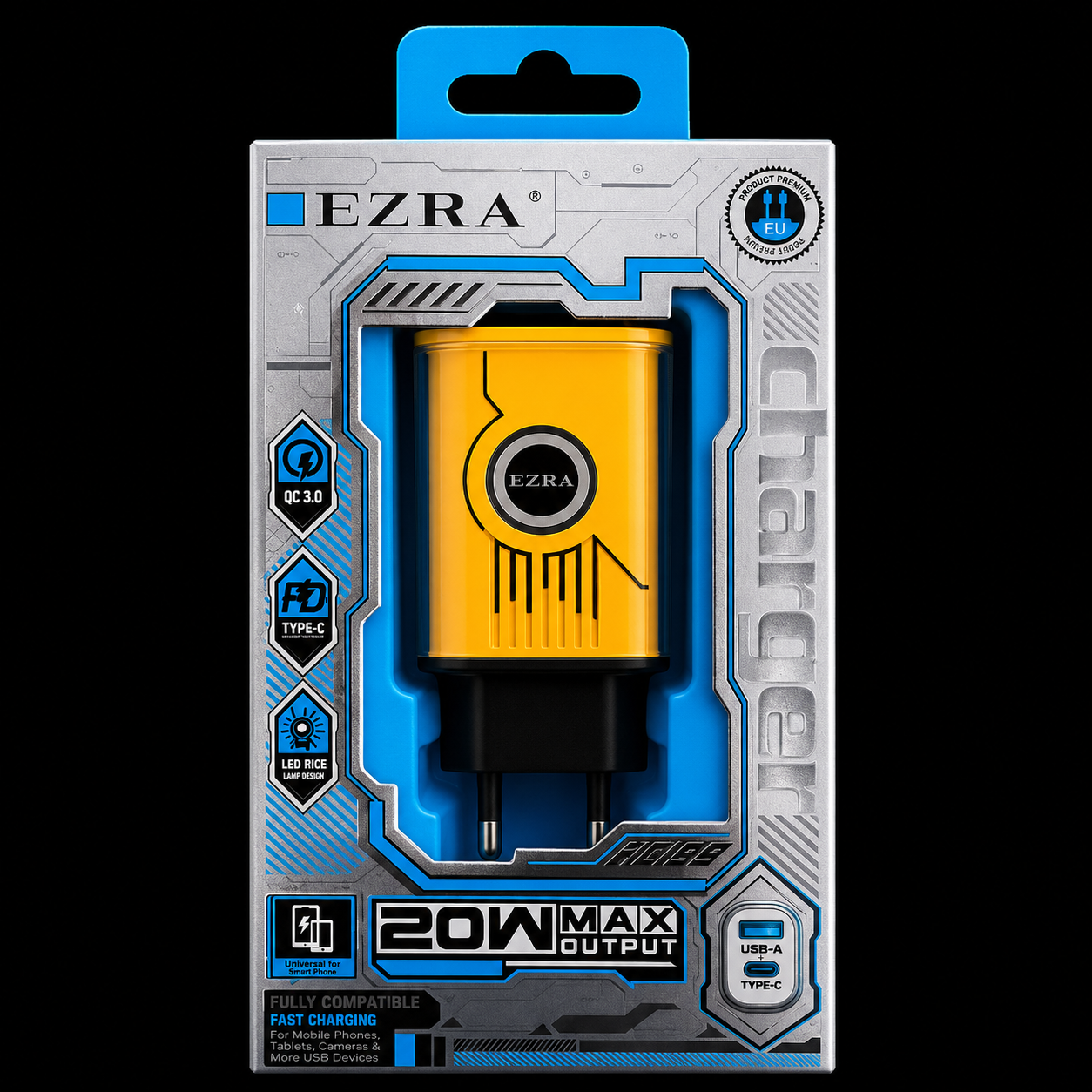Ezra 20W Usb+Type-c Dual Output Wall Charger