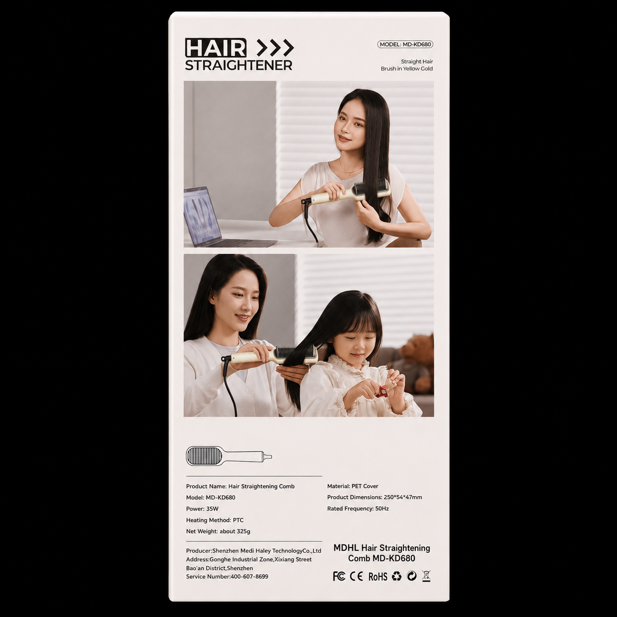 MDHL Hair Straightening Comb