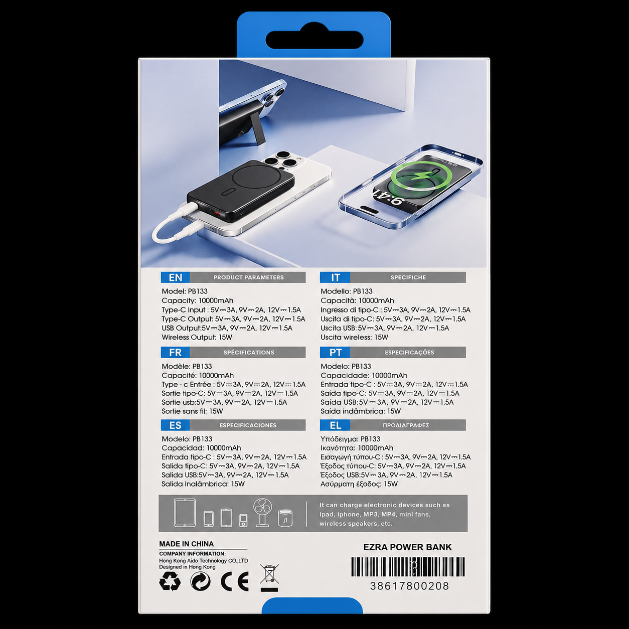 Ezra 10,000Mah 22.5W Power Bank (Magsafe 15W)