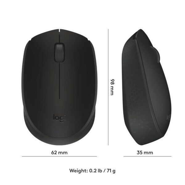 Openbox Logitech B170 Wireless Mouse, 2.4 GHz with USB Nano Receiver, Optical Tracking, 12-Months Battery Life, Ambidextrous, PC/Mac/Laptop - Black