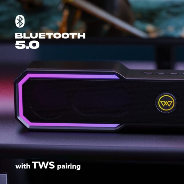 Openbox Wings Centrestage 400 Soundbar with TWS Bluetooth 5.0 Pairing, Powerful 16W Output with 2500 mAh Battery and 5 Hours of Playback, Quad Mode.