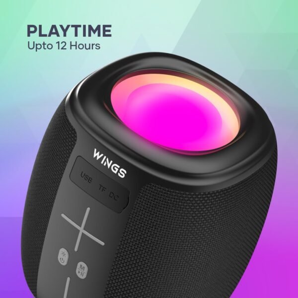 Openbox Wings Upbeat 301 Bluetooth Speaker with RGB Lights with Music sync, Mini Bluetooth Speaker with 5 Watt RMS Sound Output, Bluetooth 5.2 Wireless Speaker Upto 15 Hours Playtime