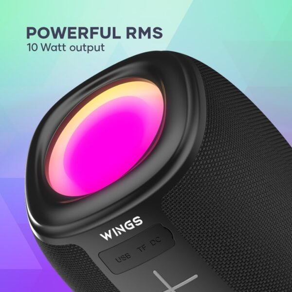 Openbox Wings Upbeat 301 Bluetooth Speaker with RGB Lights with Music sync, Mini Bluetooth Speaker with 5 Watt RMS Sound Output, Bluetooth 5.2 Wireless Speaker Upto 15 Hours Playtime