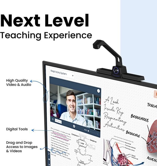 OpenBox TutorPlus - Interactive Teaching Device That converts Your Existing Monitor/Display 81.28 cm to 165.1 cm (32" to 65") into a Digital whiteboard for Online Classes & Live Streaming On YouTube, Black