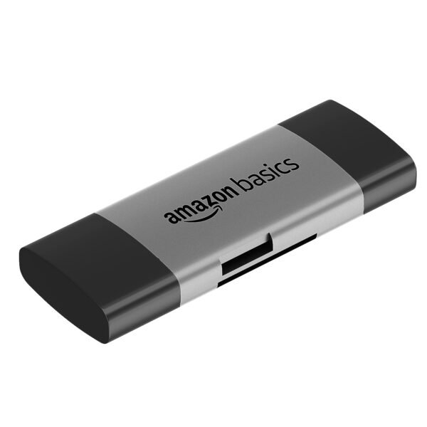 Openbox Amazon Basics OTG Card Reader and Hub with Type-C, USB & Micro USB Ports | Portable Memory Card Reader (Grey)