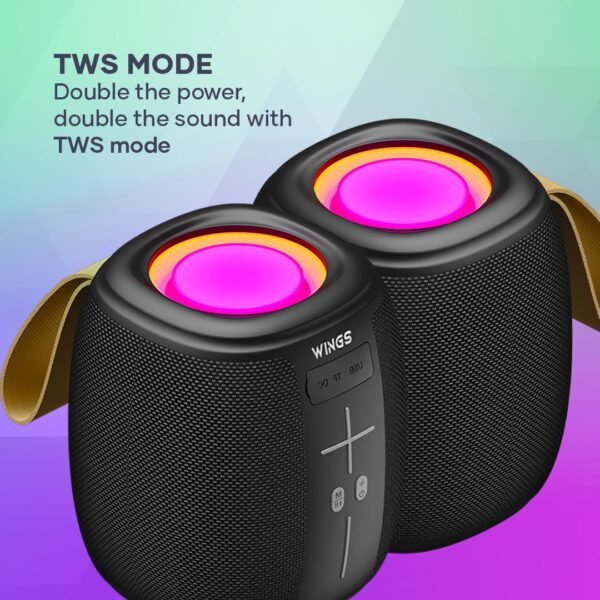 Openbox Wings Upbeat 301 Bluetooth Speaker with RGB Lights with Music sync, Mini Bluetooth Speaker with 5 Watt RMS Sound Output, Bluetooth 5.2 Wireless Speaker Upto 15 Hours Playtime