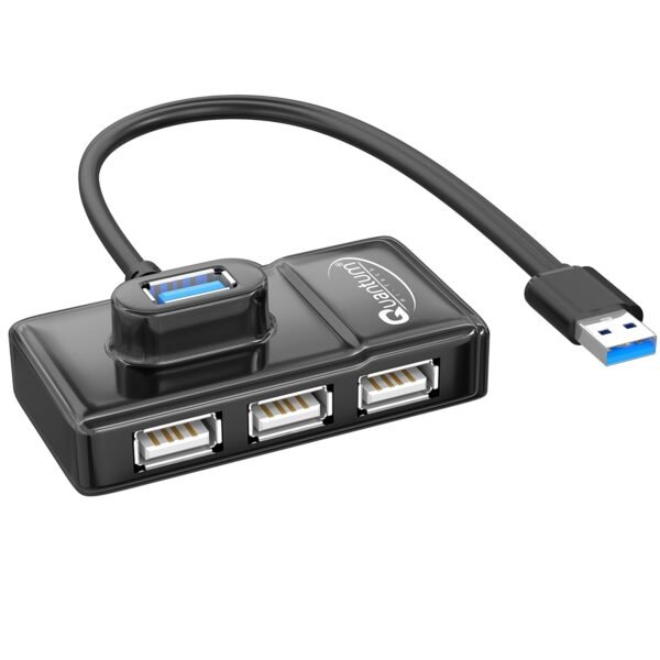 Openbox Quantum 4 Port USB Hub (1 Port 3.0 & 3 Port 2.0) with High Speed Data Transfer, Plug Play Usage, Compatible with Laptop, PC and Other USB-A Devices