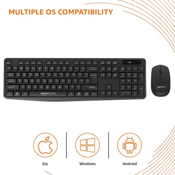 Openbox Amazon Basics USB Wireless Keyboard and Mouse Set with Nano Receiver