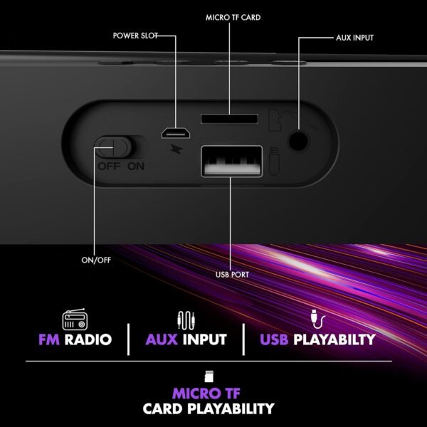 Openbox Wings Centerstage 100, 16W Soundbar, with 5.0 Bluetooth, Aux Input and 7 Hours Playtime