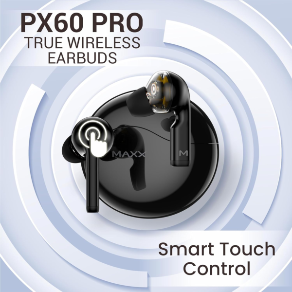 Maxx PX60 Pro Latest True Wireless Quad Driver Earbuds with Quick Connect,Upto 50Hrs Playtime,ASAP Charge 10 Min Use 180 Mins,IPX5,BT v5.3