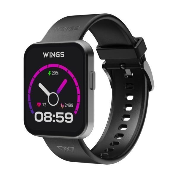 Openbox Wings Meta Smartwatch, 1.85" HD IPS Display, BT 5.3 Single Chip Calling 100+ Sport Modes Black