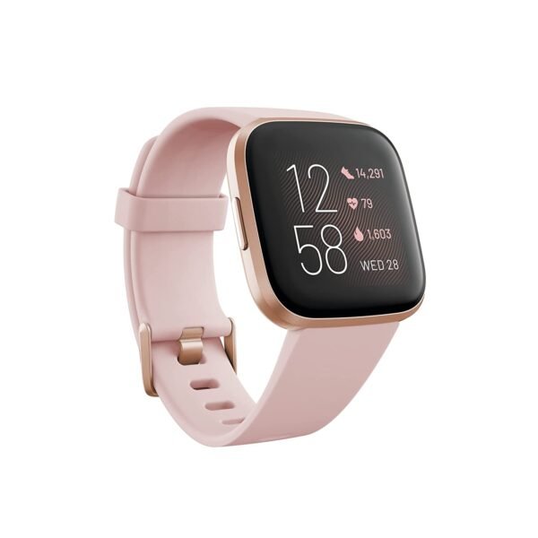 Openbox Fitbit Versa 2 Health & Fitness Smartwatch with Heart Rate, Music, Alexa Built-in, Sleep & Swim Tracking, Petal/Copper Rose