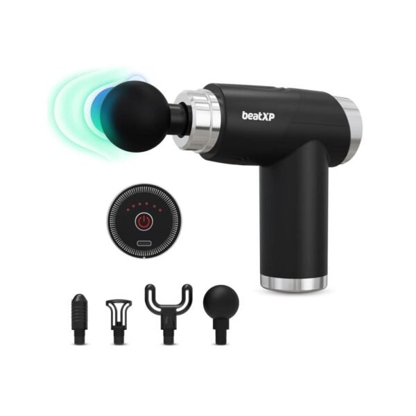 Openbox beatXP Bolt Atom Massage Gun Body Massager for Men & Women with 4 Attachments (Black)