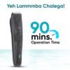 Vega Trimmer for Men ,Stainless Steel Blades & 40 Length Settings (Black) - Image 2