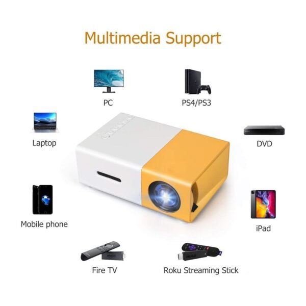 Openbox Mini Projector Portable Star Movie Projector Smart Home Projector(White And Yellow) - Image 2