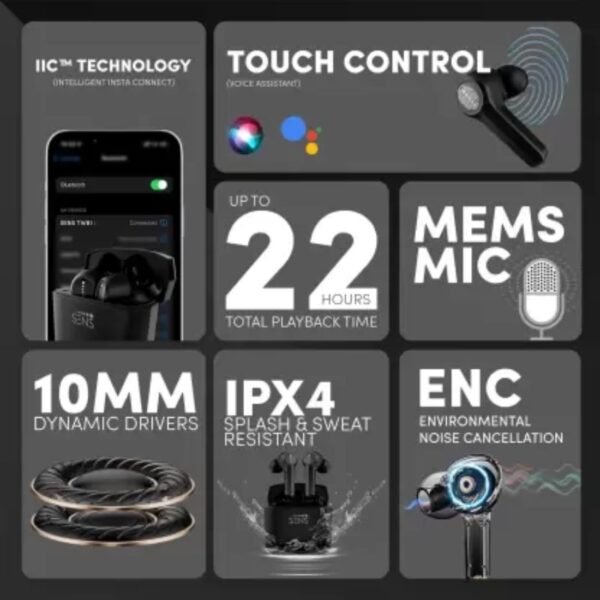 Openbox Sens Cnatra 1 TWS Headset (Frost Black) - Image 2