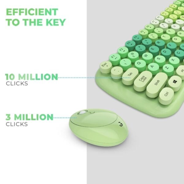 Openbox i Gear KeyBee Retro Typewriter Inspired 2.4GHz Wireless Keyboard with Mouse (Green) - Image 5