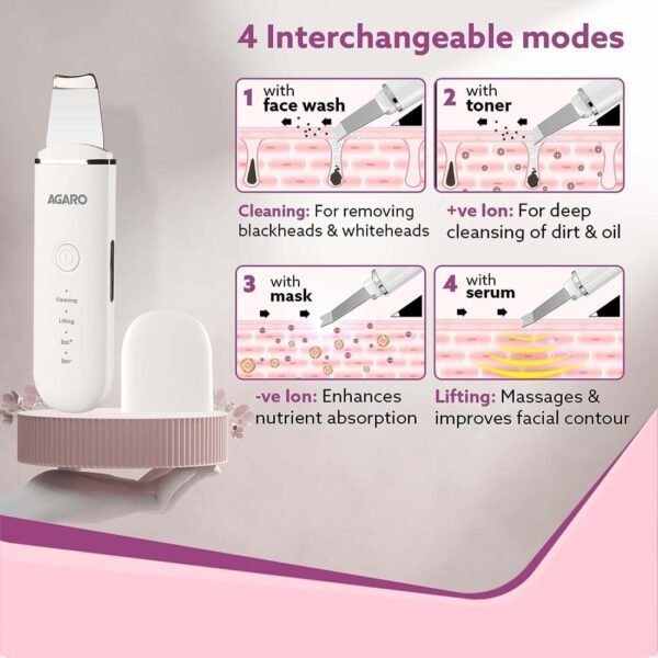 AGARO Ultrasonic Facial Skin Scrubber for Wet Skin - Image 4