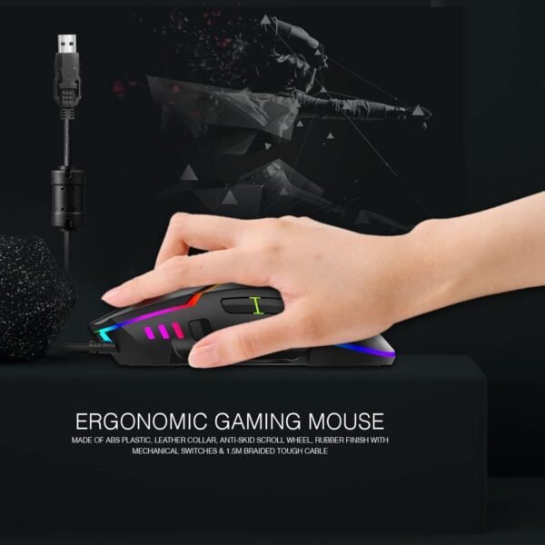 Openbox Ant Esports GM320 RGB Optical Wired Gaming Mouse (Black) - Image 7