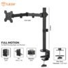 Openbox Tukzer Single 13 to 27-inch(33 to 68.5cm) LCD Monitor Desk Mount Stand, Height Adjustable Arm Mount, Fully Adjustable, Tilt, Articulating/Holds 1 Screen Stand-Steel (TZ-T19) - Image 7
