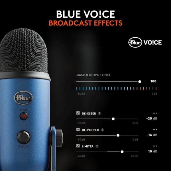 Openbox Blue Yeti USB Microphone for Recording, Streaming, Gaming, Podcasting on PC and Mac, Condenser Mic for Laptop or Computer with Blue VO!CE Effects, Adjustable Stand, Plug and Play (Random Color) - Image 7