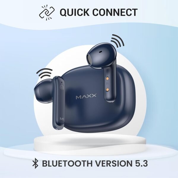Maxx Newly Launched PX50 True Wireless Earbuds with Quick Connect,Upto 40Hrs Playtime,ASAP Charge 10 Min Use 180 Mins,Clear Calls with ENC & Quad Mic,IPX5,13mm Drivers, BT v5.3  - Image 3
